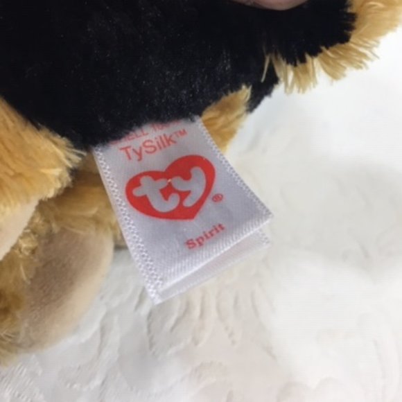 TY Beanie Boo "Spirit" German Shepherd Gold Glitter Eyes 2020 TySilk No Tags 6" - Picture 5 of 5